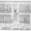 Digital image of pencil drawing of bedroom no.2 - panelling on N, E, S and W walls; details of cornice, pilaster and pedestal, room base and chair rail.
Signed 'Stanislaw Tyrowitz S.A.R.P.'.