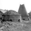 View from WNW showing partially demolished kilns at Buccleuch brickworks, Sanquhar, in 1971.