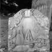 View of gravestone to a miller, 1729