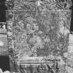 View of gravestone with rose and thistle decoration.
Digital image of AN 6569.
