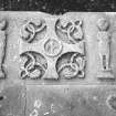 View of gravestone of Mill family, carved withe angels and mouline.
Digital image of AN 5346.