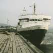 View from SSW showing MV 'Juno' moored on pier