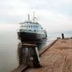 View from E showing MV 'Glen Sannox' approaching pier