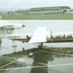 View from NE (possible) showing Britten-Norman Trislander aircraft on tarmac outside terminal