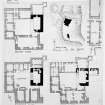Publication drawing; plans of Crichton Castle and stable. Photographic copy. 
