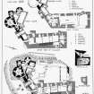 Dirleton Castle. Ground floor and basement plans.
Digital image of ELD 34/16