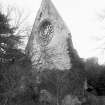 Dryburgh Abbey. View of W gable of refectory. Digital image of BW 42.