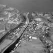 Scanned image of photograph showing oblique aerial view of Fort Augustus Locks, village and abbey
