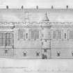 Drawing of East elevation of great hall, Stirling Castle.
Insc: 'East elevation of the Great Hall, Stirling Castle'


