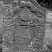 Detail of gravestone for William Mchutchon with two flying Resurrection angels and four shields
Digital image of B 4085/18.