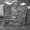 Detail of gravestone for John Grant 1738 with death emblems
Digital image of B/4085/19