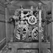 Tower. Second level. 
Detail of clock mechanism.
