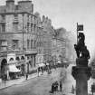 The unicorn atop the Mercat Cross with view from SW of High Street and City Chambers, Edinburgh. 1869
Photo montage.
