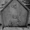 General view of gravestone commemorating the children of William Dick and Margaret Main. Skull and large angel.
Digital image of B 42930/34
