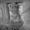 Fyvie Castle.
View of carved panel above central arch of Seton Tower South elevation during restoration.
Digital image of B 10738.