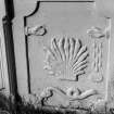 Panel of Freemason emblems from 19th century chest tomb.
Digital image of A 34975 PO