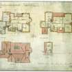 Plans of ground floor, first floor, roof and attic.
Scanned image of E 42370 CN