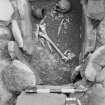 View of cist burial during excavation in 1979, Strathallan, North Mains.