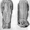 Drawing showing effigies of Bishop Paniter and William the Lion, Arbroath Abbey.