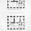 Digital image of plans of the vestibule and second story/principal floor of Mavisbank House.