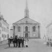 Inveraray, Inveraray Church.
View from South with men and cart standing in foreground.
Insc: 'Parish Church, Inveraray'.