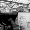 Interior.
View of the wheel house at Deanston Cotton Mills.
Copy of 35 mm black and white negative.