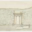 Elevation drawing of interior wall of broch.