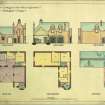 Student drawings.
Plans and elevations for a stables of a suburban house.
