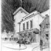 Drawing showing perspective view of the Regal Cinema, Shotts.