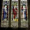 Interior. Scanned image of detail of chancel SE window depicting S Monica, S Perpetua and S Macrina Thecula
