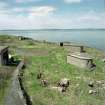 Scanned image of Edinburgh, Cramond Island, Cramond Battery, coast battery of general view of the two types of searchlight emplacements from South East.