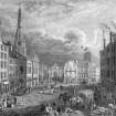 Digital image of engraving showing the High Street.