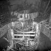 View of Strathfarrar Works Contract 101, Deanie Power Station, machine chamber, shuttering for alternator plinths.
Scan of glass negative no. 258, Box 870/1, 34/F