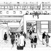 Drawing of Cumbernauld Town Centre, by Michael Evans.