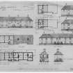 Drawing showing plans, elevations and sections
Titled: 'Scottish National Housing Co Ltd. Housing Scheme Rosyth. Type EE'
Signed: 'A.H. Mottram'