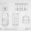South and East elevations, section, plans of ground and first floors.
Insc: 'Leslie Grahame-Thomson  R.S.A. F.R.I.B.A. F.R.I.A.S. Architect, 6 Ainslie Place, Edinburgh 3.'
