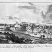 Photographic copy of engraved view of Brechin from Theatrum Scotiae by John Slezer.