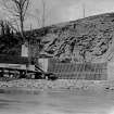 General view of weir under construction.