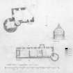 First floor plan and section of Powrie Castle.