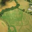 SSW oblique aerial view of Dalginross Roman Fort and temporary camp.