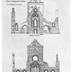 East and West elevations of Sweetheart Abbey.