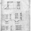 Lanarkshire, Carnworth, Kersewell.
Scanned image of plans, sections and elevations of windows.