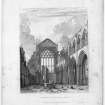 Scanned image of engraving showing Interior view of Holyrood Abbey
Original inscribed: "Interior of Holyrood Chapel.  Drawn & Engraved by Edw.d Blore. London, Published July 1, 1821, by Rodwell & Martin, New Bond Street. Printed by McQueen & Co."