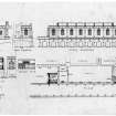 Edinburgh, Princes Street, St John's Episcopal Church.
Scanned image of plans and elevations of chancel. Plan of basement showing alterations.