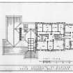Drawing showing annotated plan of first floor.
Titled: 'First floor  The University of Glasgow.  Queen Margaret Hall: Hillhead: W2.  As at November, 1950'.
Signed: 'Alexander Wright FRIBA 110 Blythswood Street Glasgow C2.'