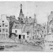 Drawing showing view from harbour.
Insc: 'Old Stonehaven from the Pier'.