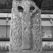 View of face of Boar Stone of Gask Pictish cross slab at Moncrieffe House.