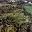 NNW oblique aerial view of Rough Castle Roman Fort and the Antonine wall.