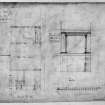 Scanned image of of drawing showing shop and basement floor plans and section with alterations for Messrs Robert McDowell & Sons.