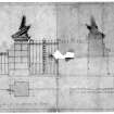 Elevation and plan drawings.
Inscribed: "Touch House, Stirlingshire. Design for Proposed Gates, B ".